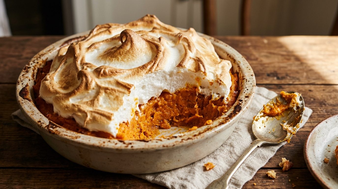 Toasted golden meringue piped over a creamy orange filling
