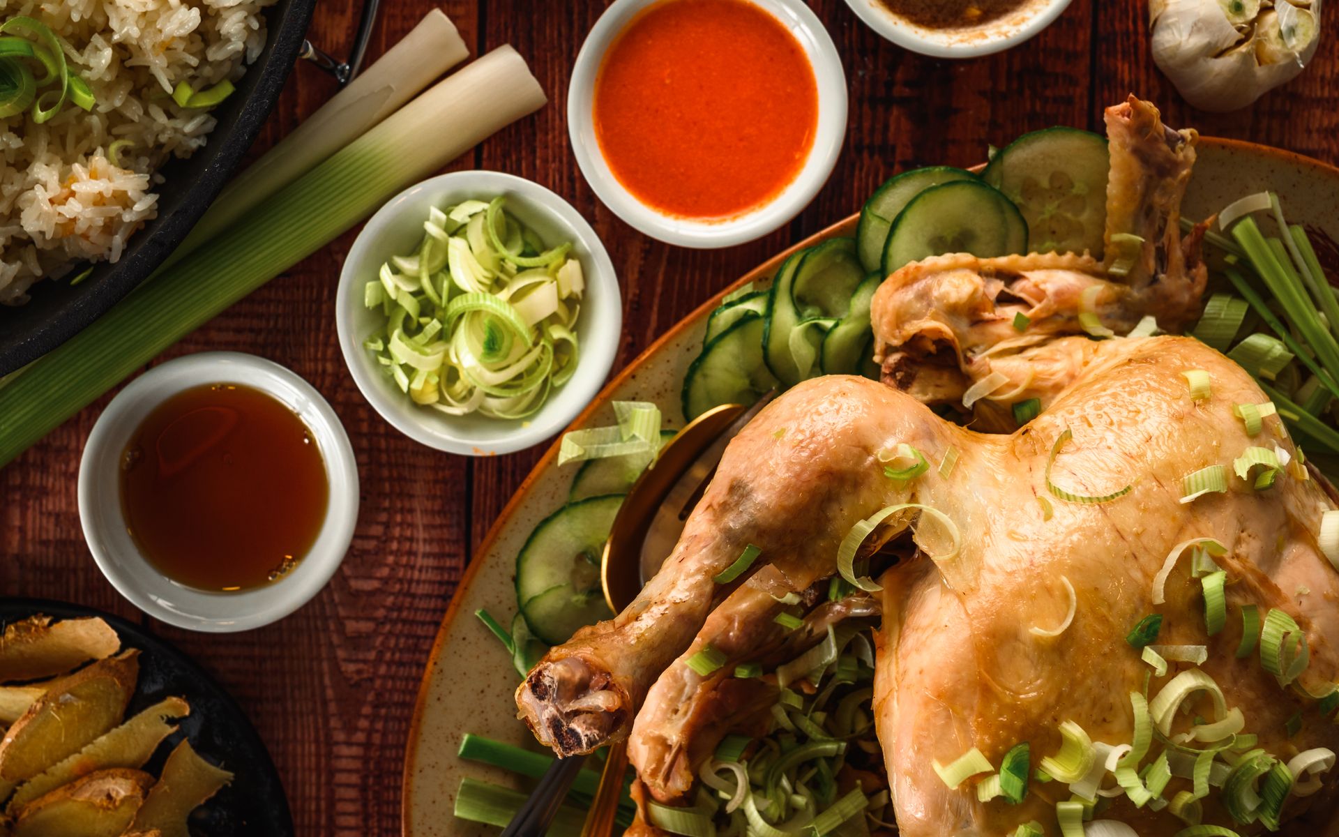 Ming-Na Wen recipes: whole soy sauce chicken with dipping sauces