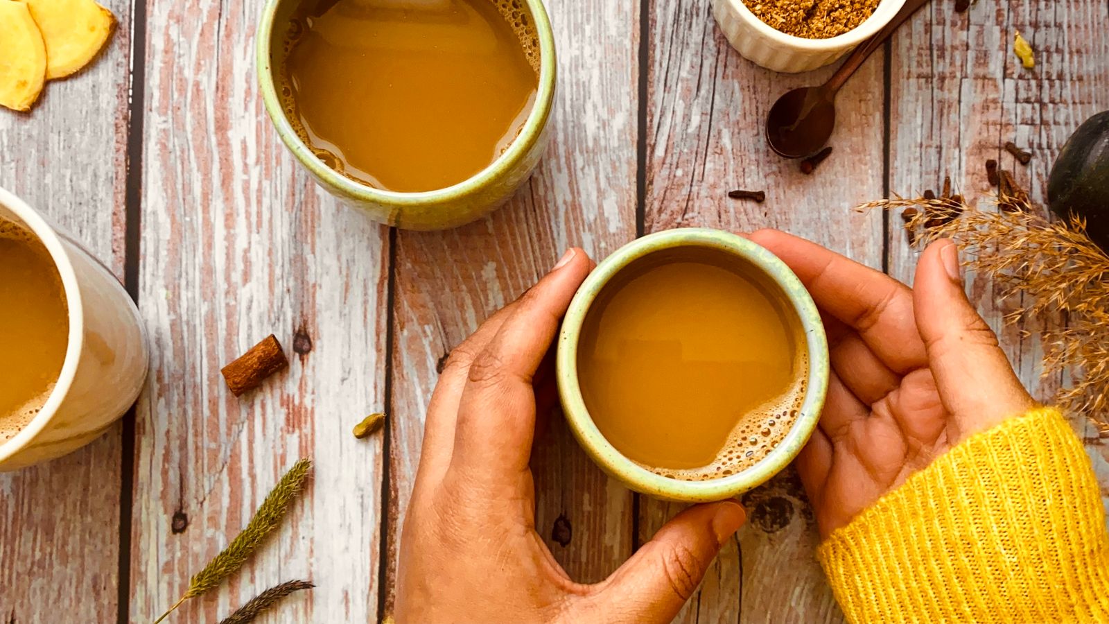 Warm chai tea with spices