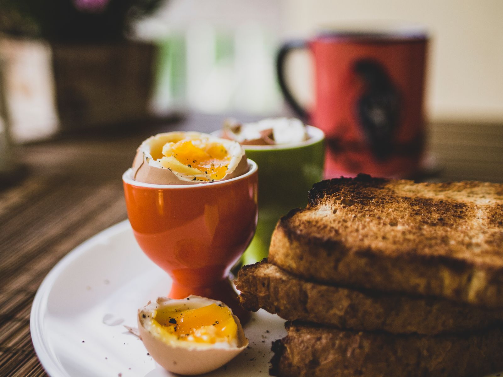 Soft boiled egg with toast for celebrity breakfasts