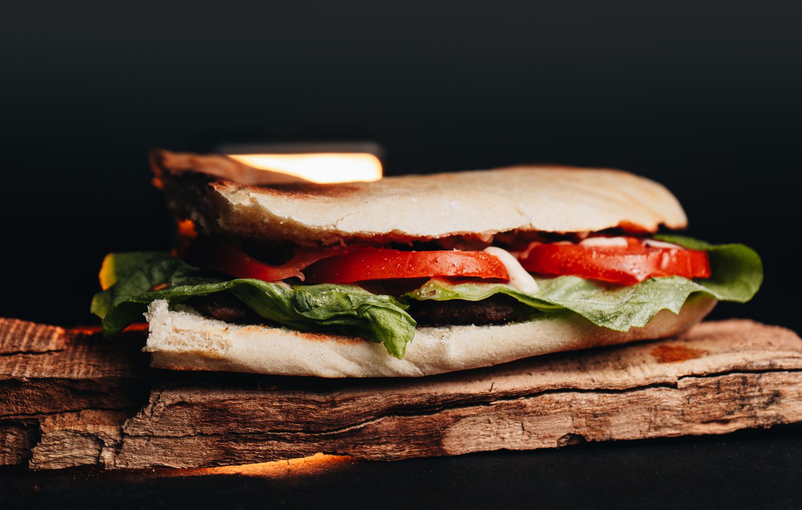 Caprese sandwich with mozzarella and tomato