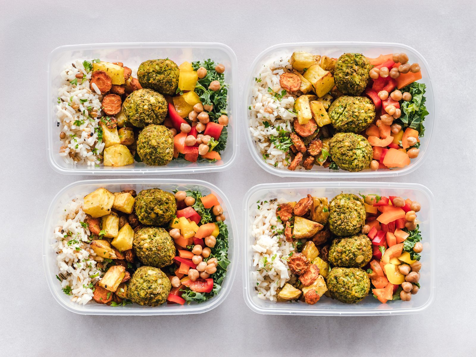 Leftovers packed in meal size food storage containers