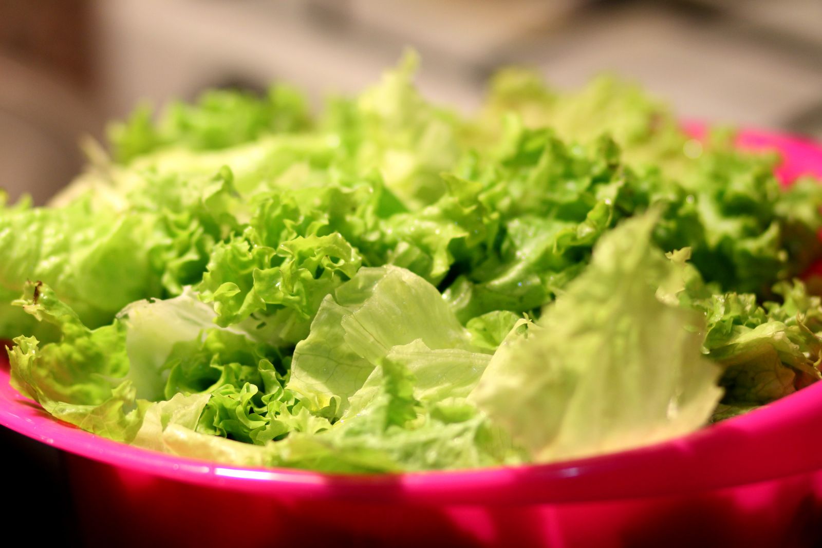Crisp green lettuce leaves