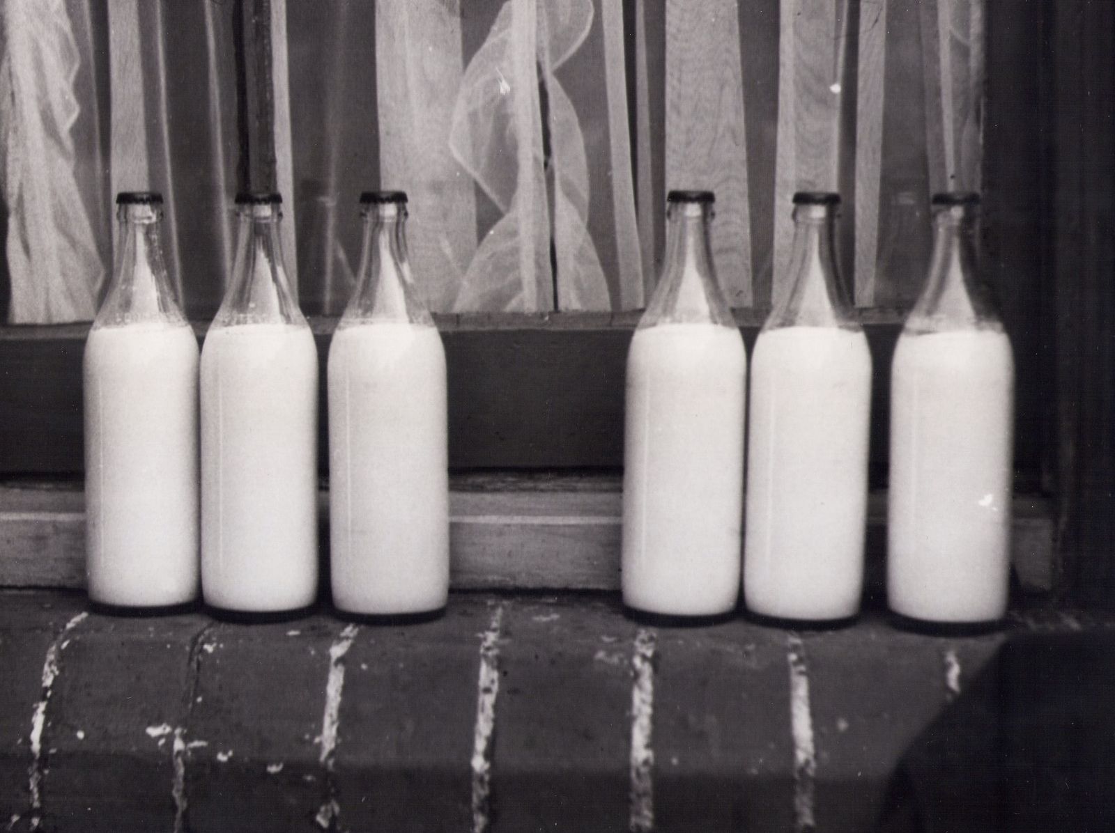 Vintage glass milk bottles, an old food storage classic