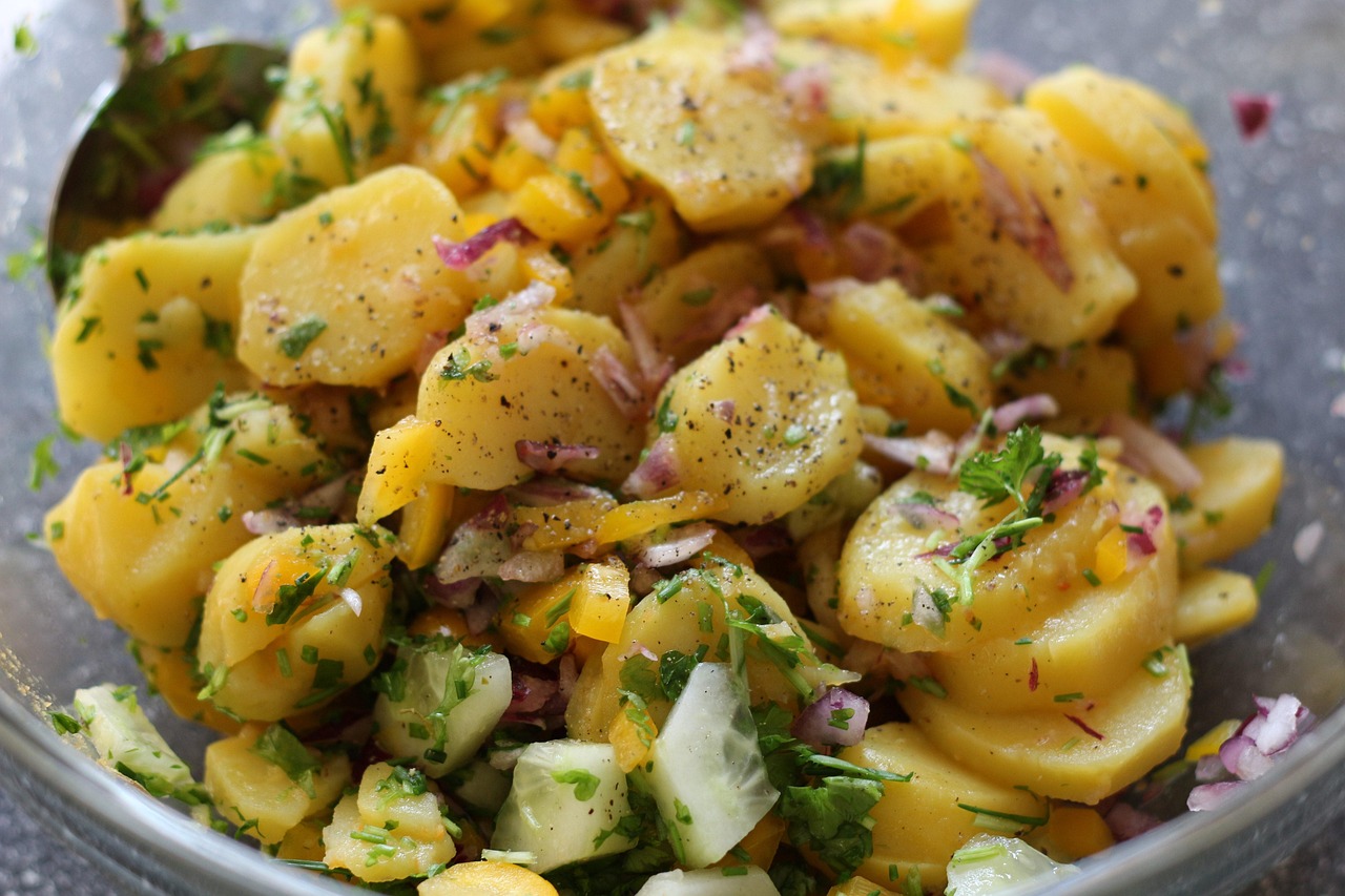 Warm Austrian-style potato salad with herbs