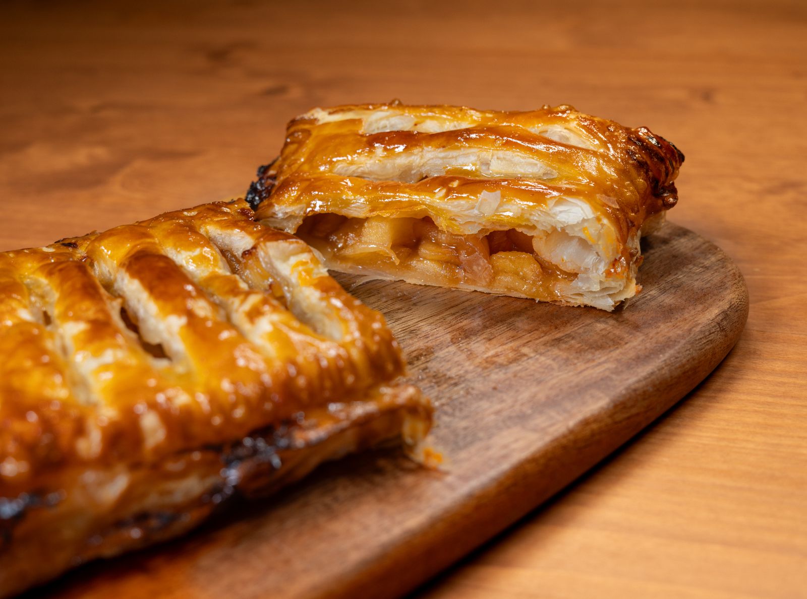 Slices of Austrian apple strudel from Arnold Schwarzenegger home country