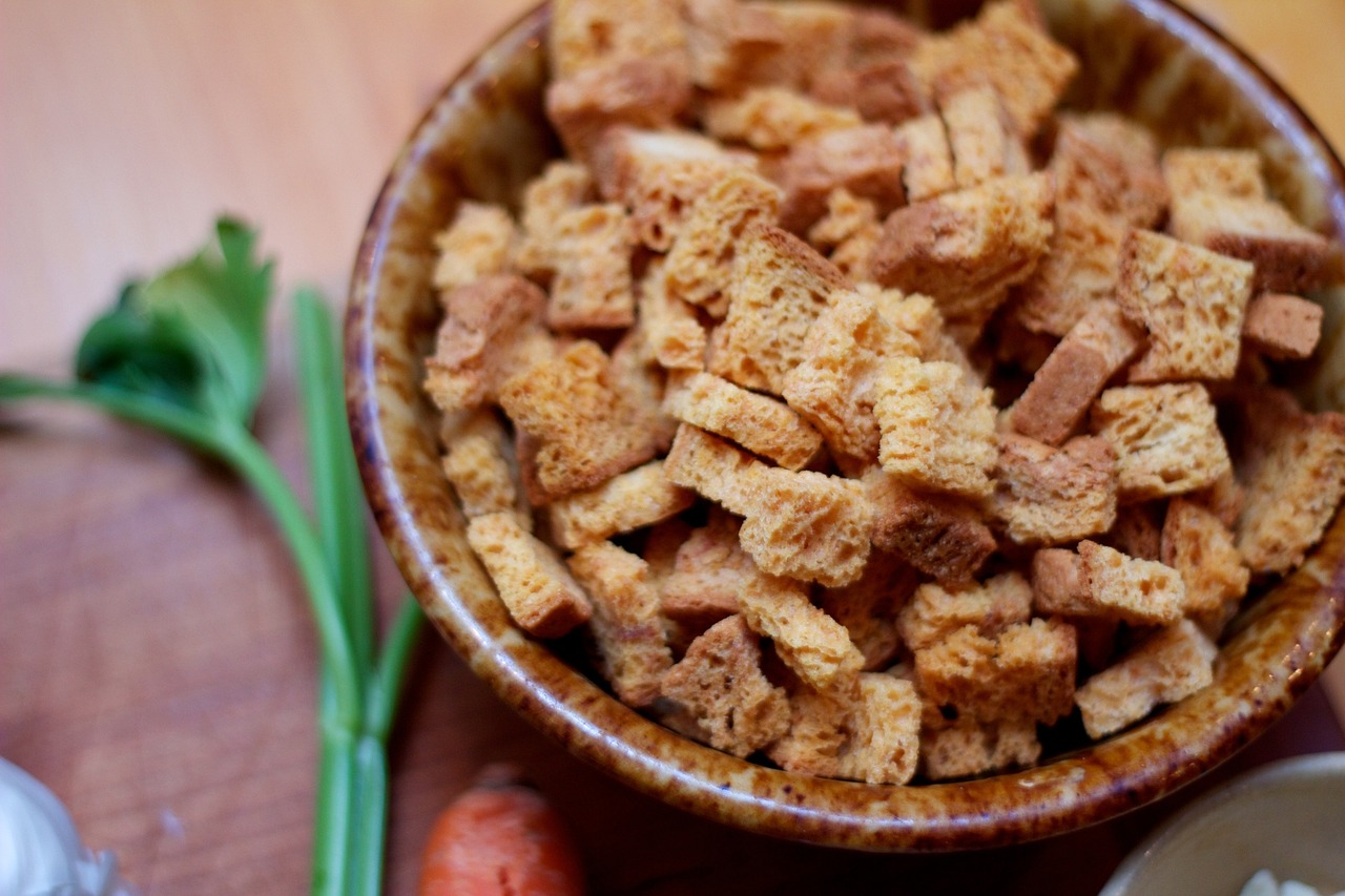 Baked herb stuffing in a dish