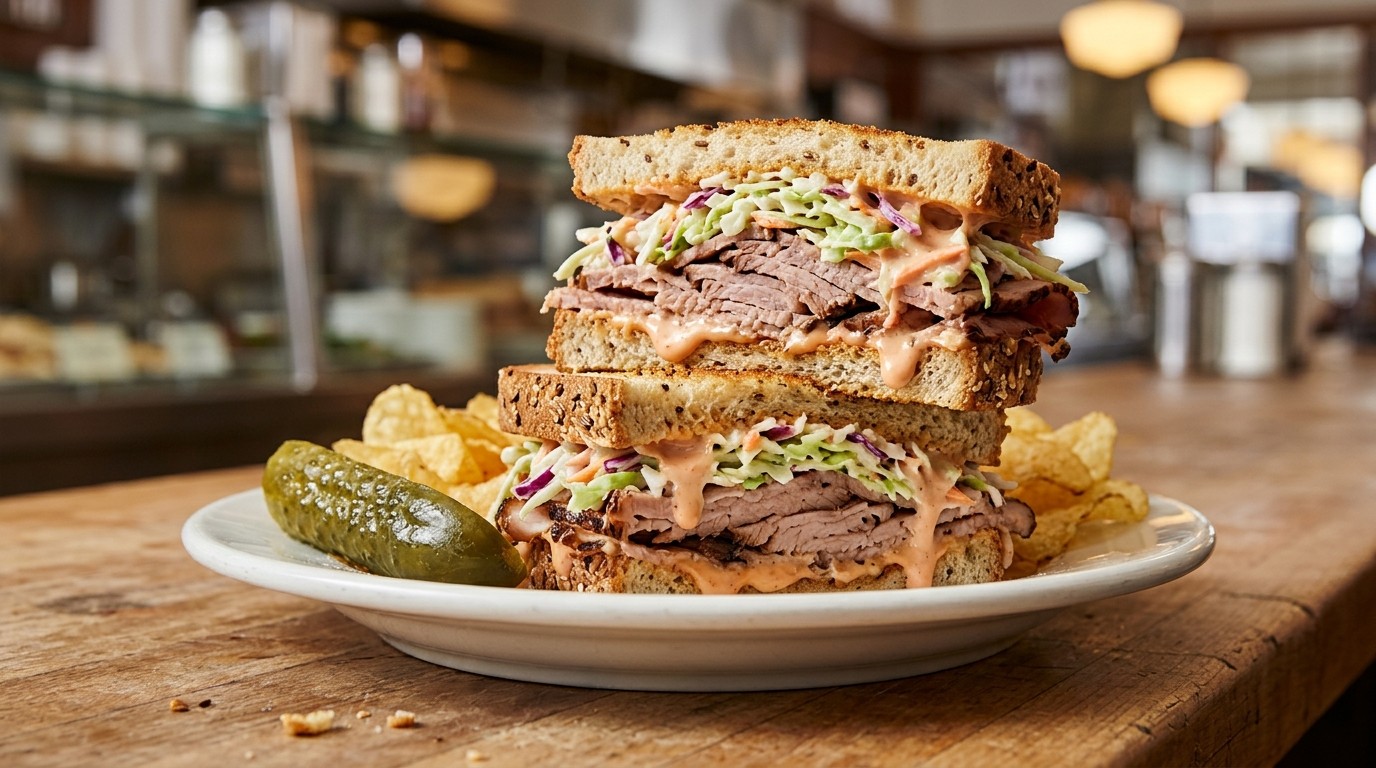 Barbra Streisand favorite food sandwich with turkey and coleslaw on rye