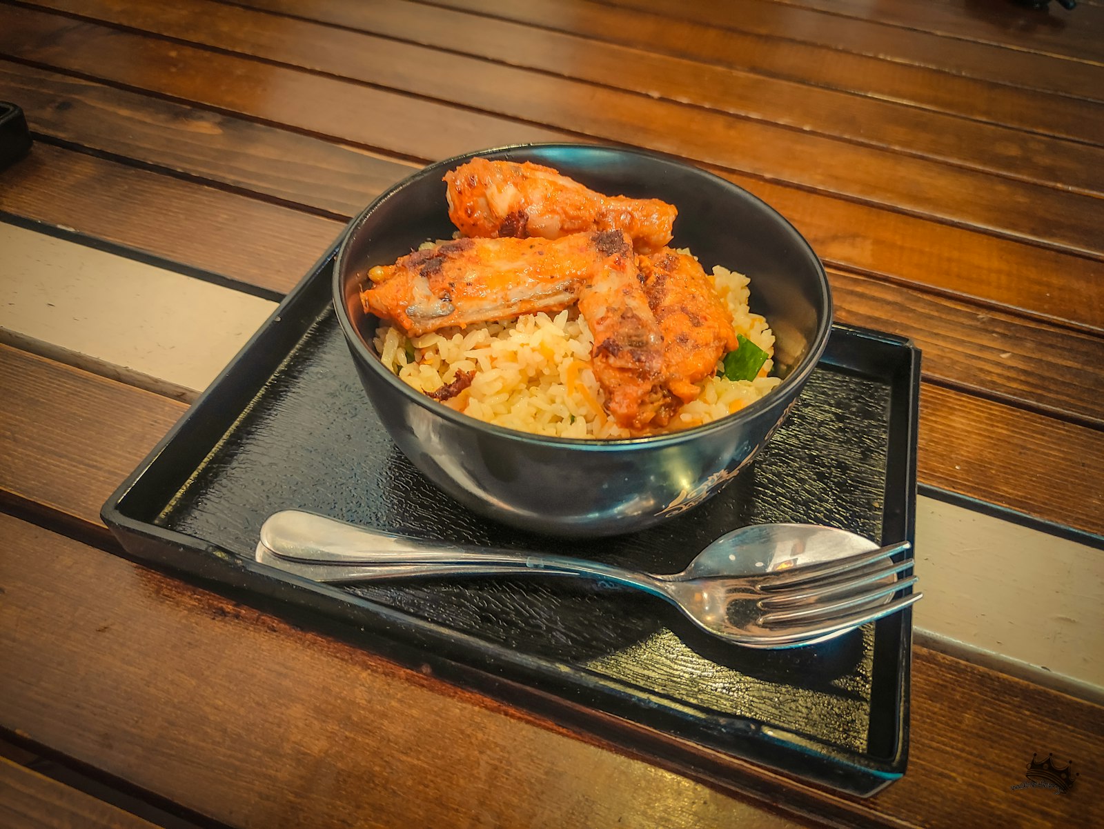 Salmon and rice in a bowl