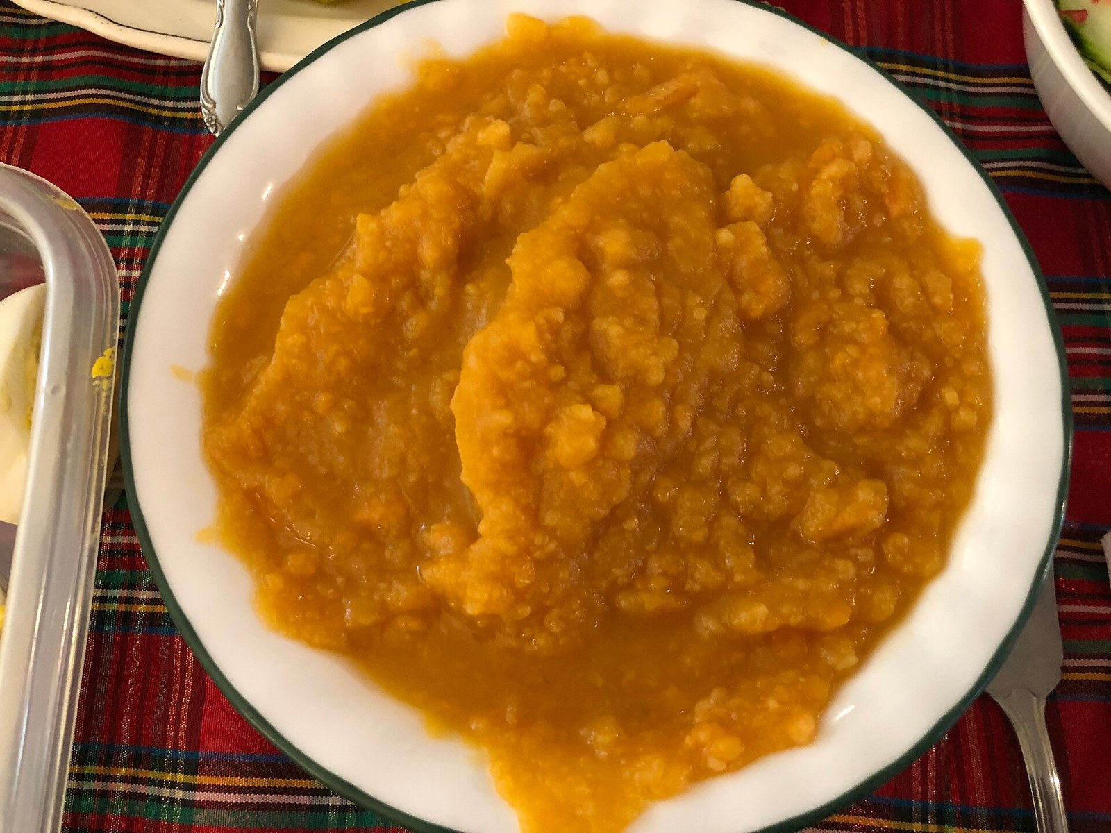 A bowl of candied yams for Thanksgiving dinner