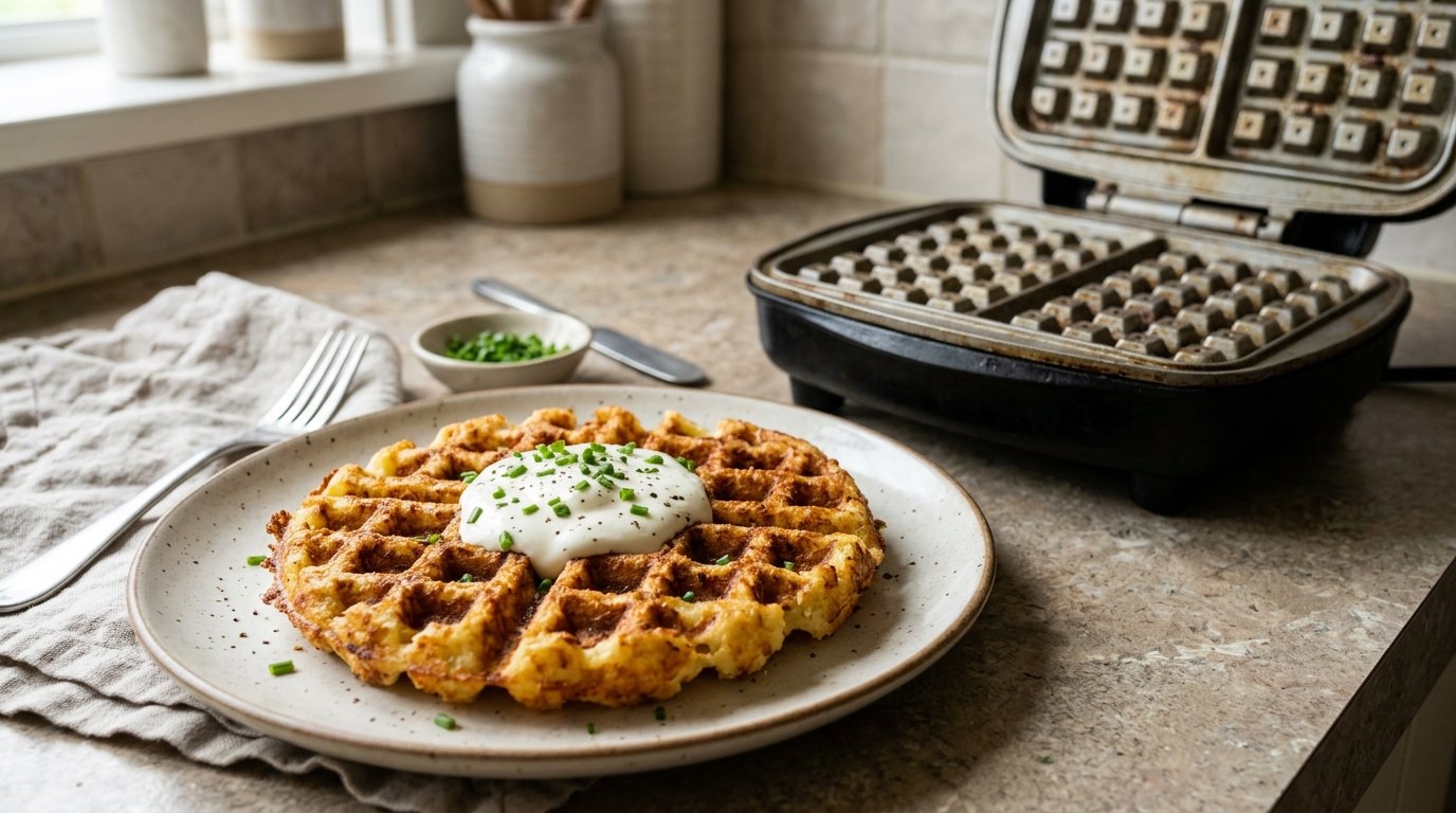 Potato hacks: a crispy waffle made from leftover mashed potatoes