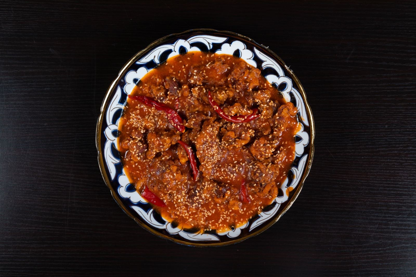 A bowl of slow simmered beef chili