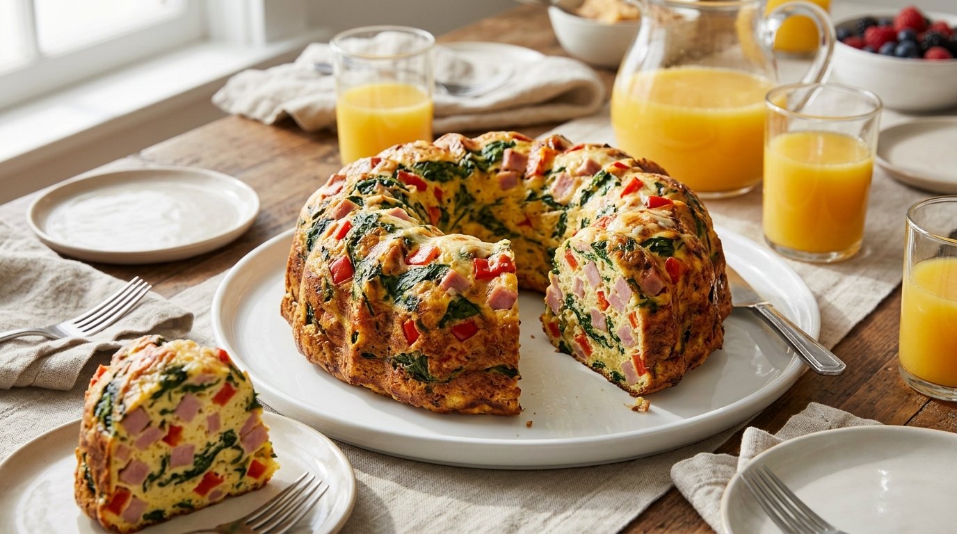 Bundt pan recipes for brunch: ham and spinach egg ring