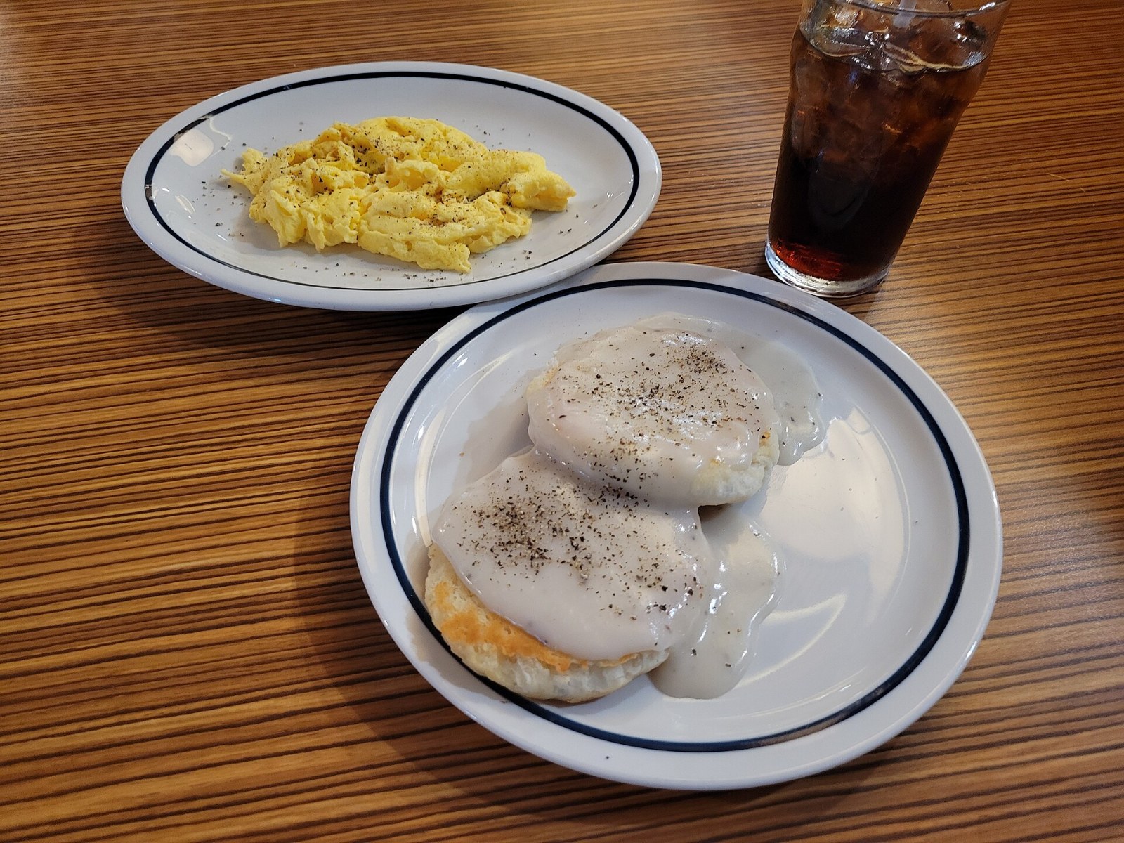 Biscuits smothered in creamy sausage gravy