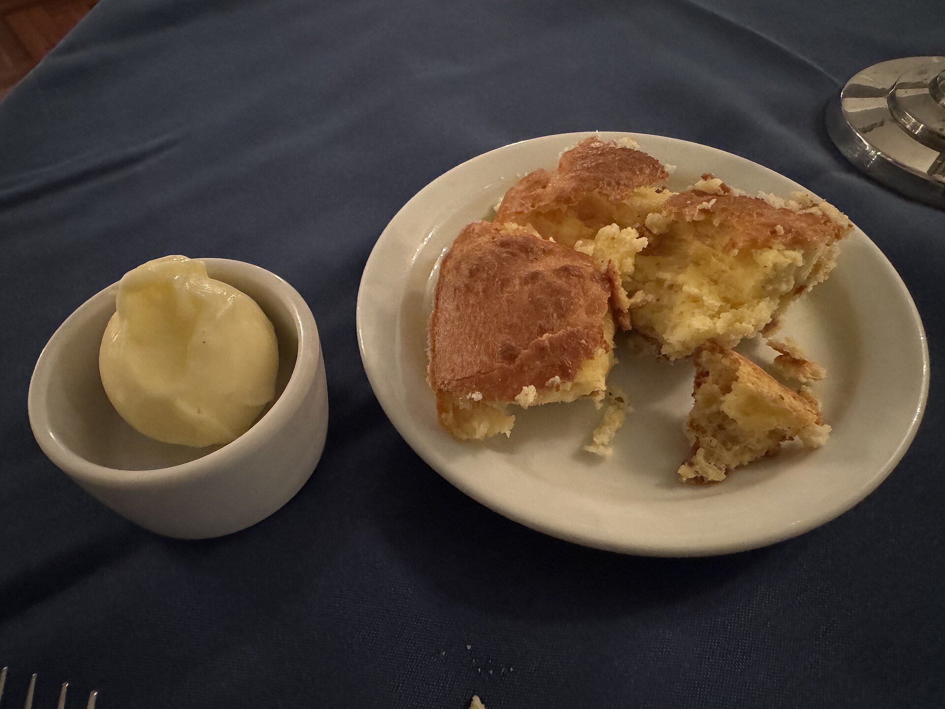 Spoonbread served with butter at Boone Tavern in Berea, Kentucky