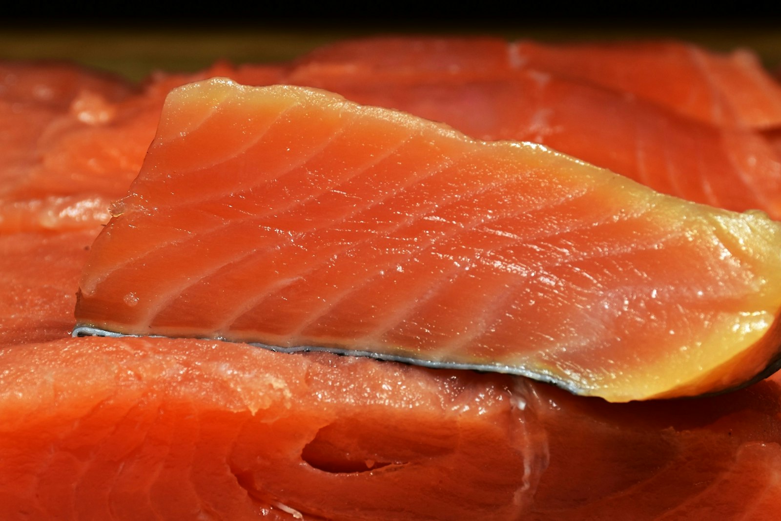 Fresh salmon fillet ready to cut into hot honey salmon bites