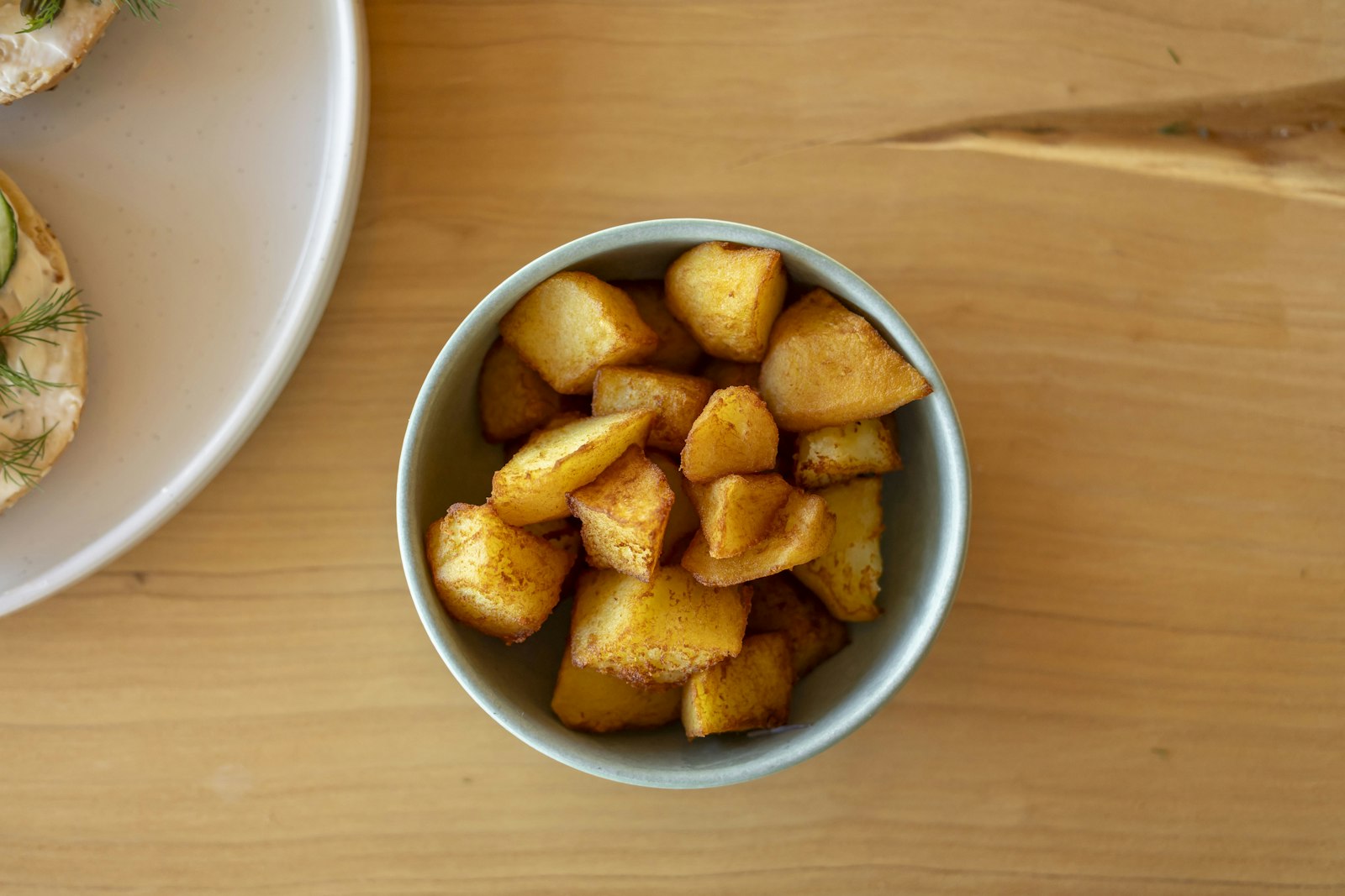 Crispy golden spuds in a bowl