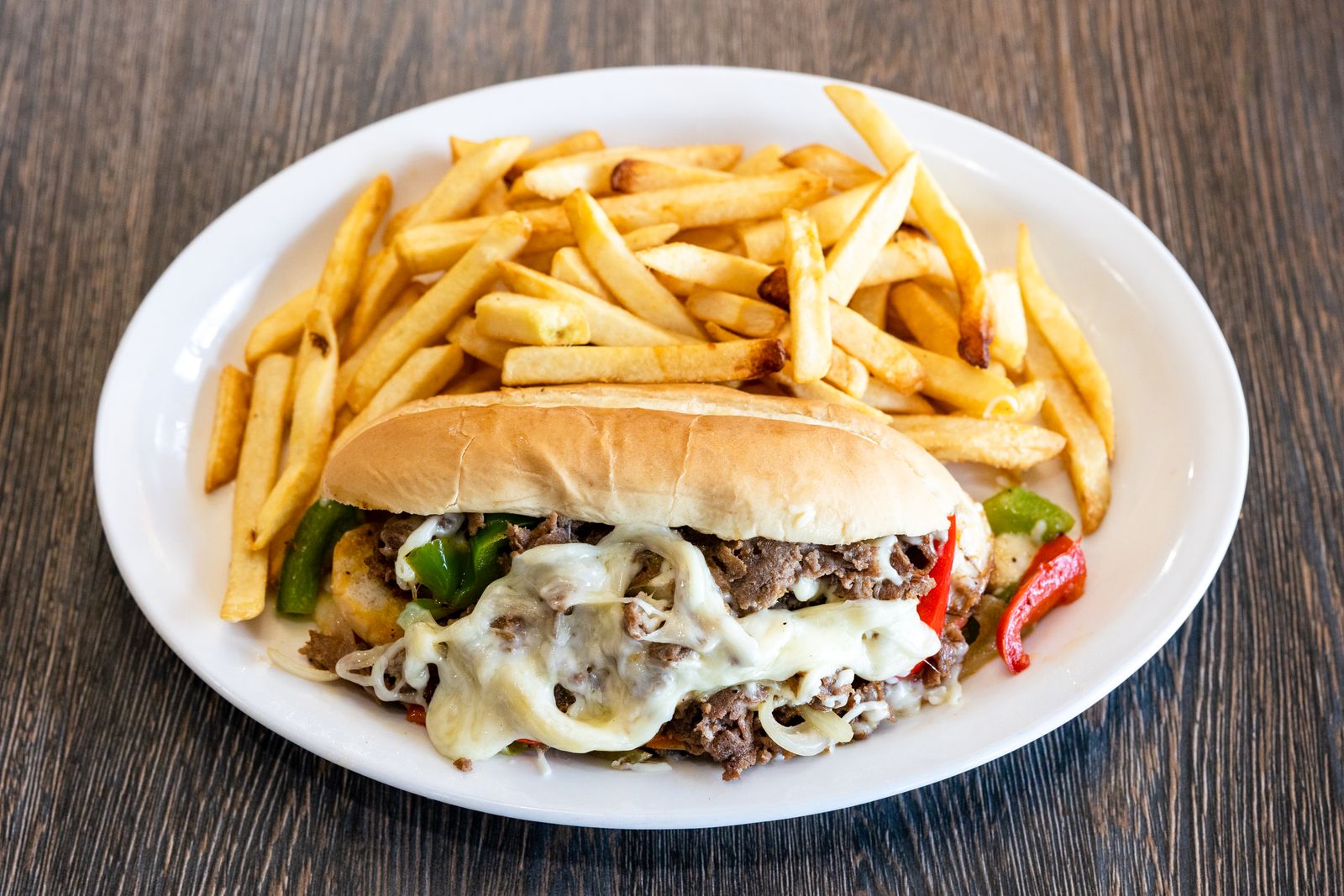 Philly cheesesteak with fries