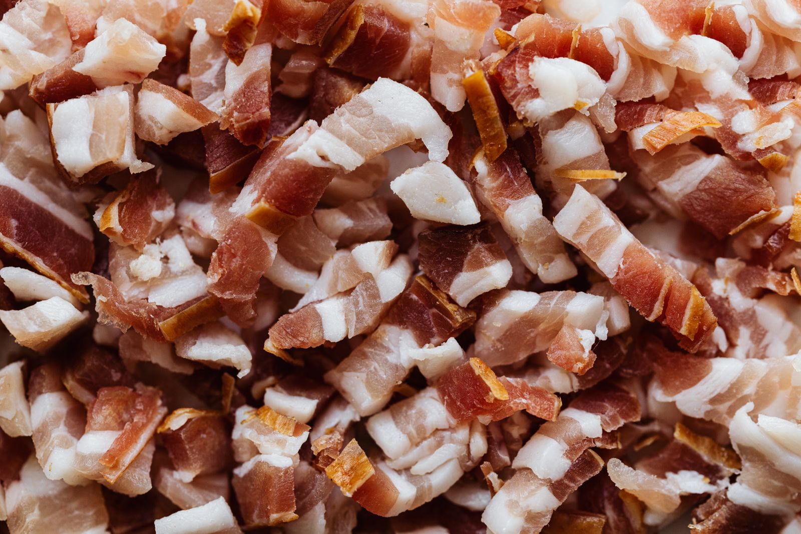 Diced pancetta ready to crisp for the soup pot