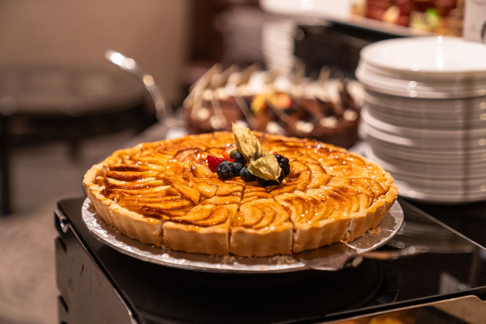 French apple tart with glazed apple slices, a sweet ending to Jacques Pepin recipes