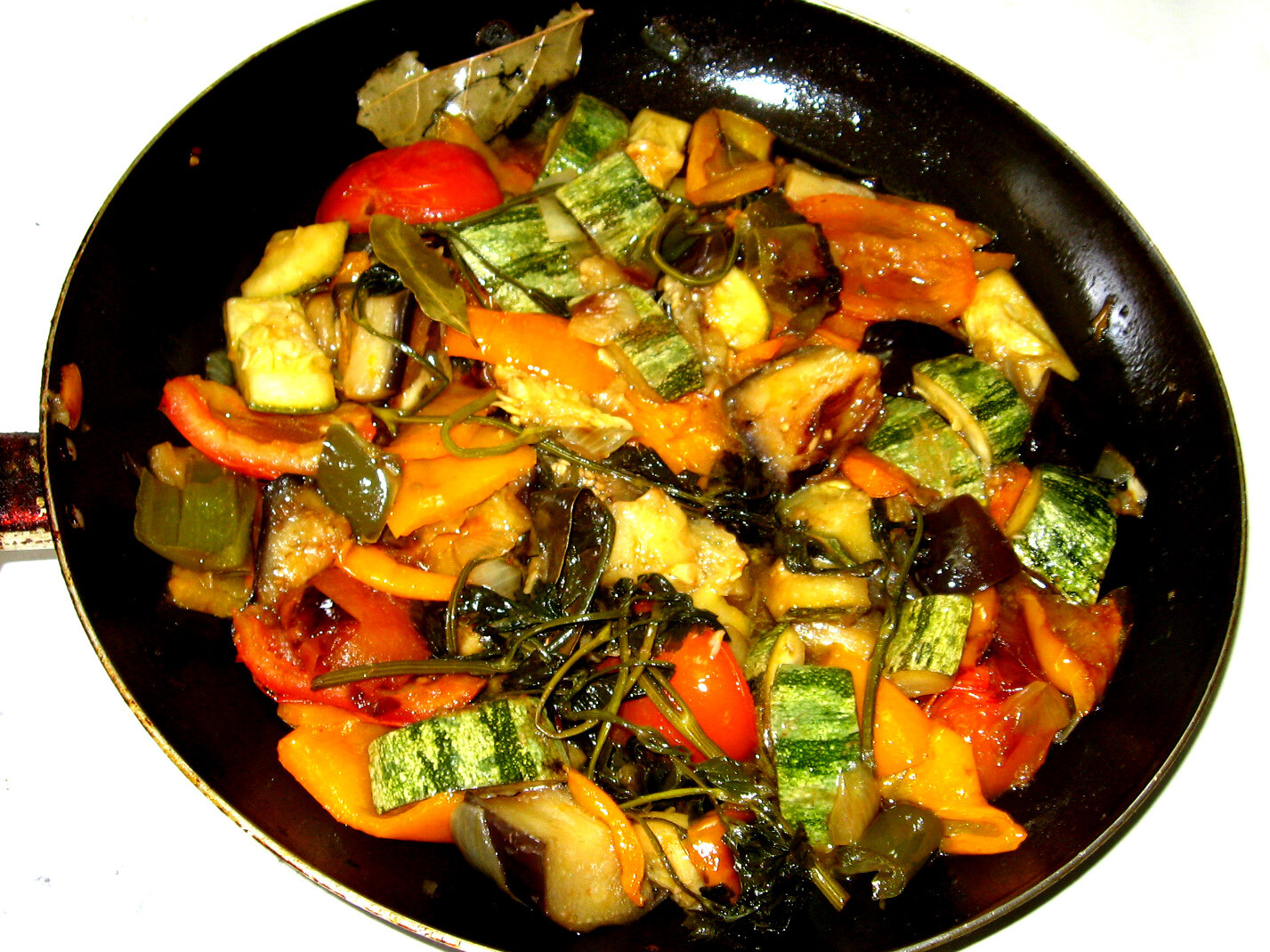 Skillet of classic stovetop ratatouille, the base of all ratatouille recipes