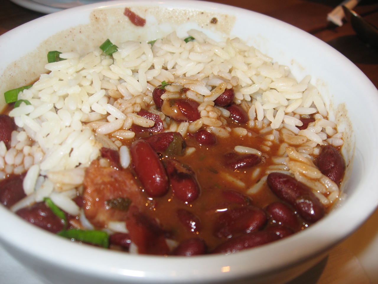 Bowl of classic New Orleans red beans and rice
