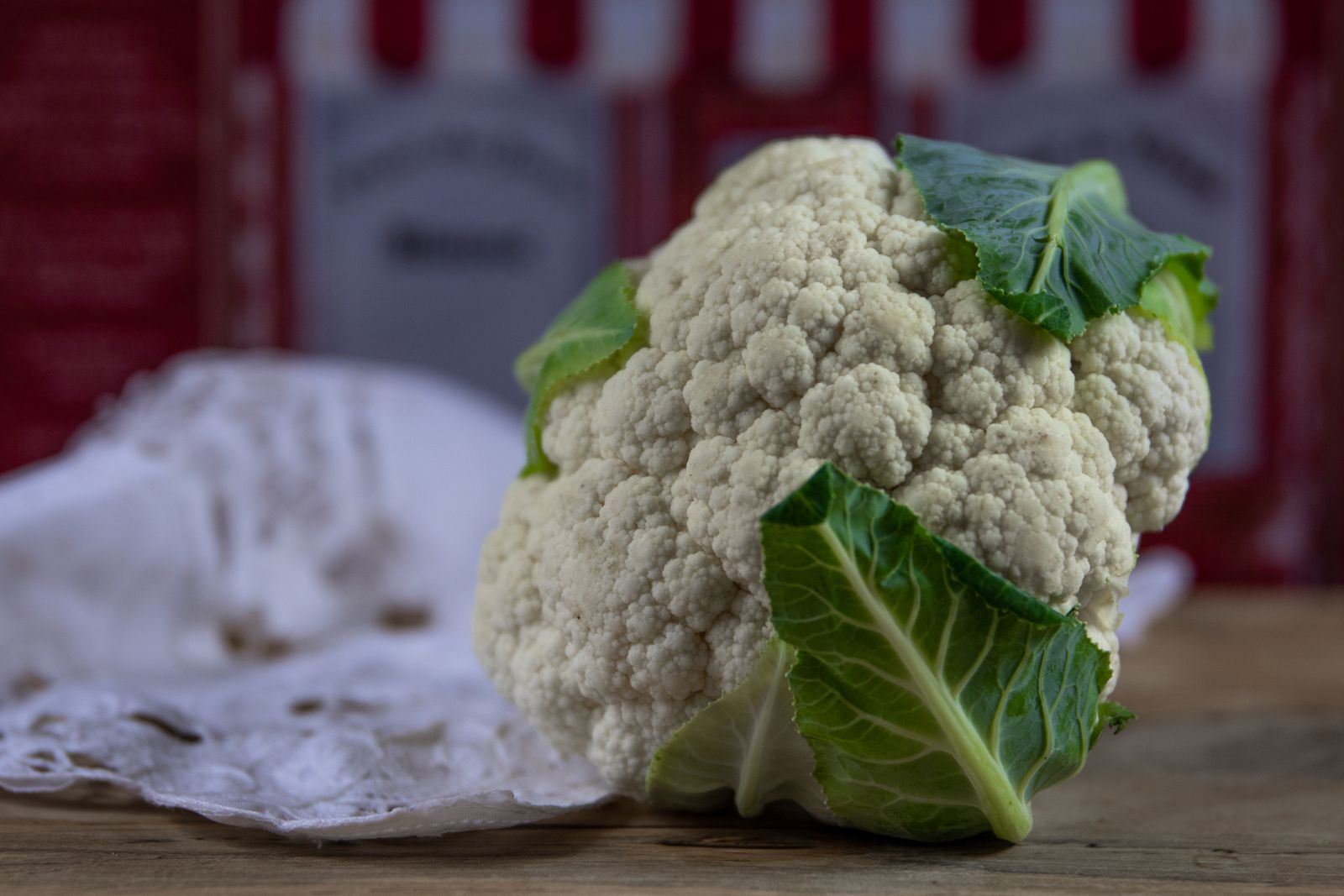 Whole head of fresh cauliflower for a low carb pie topping