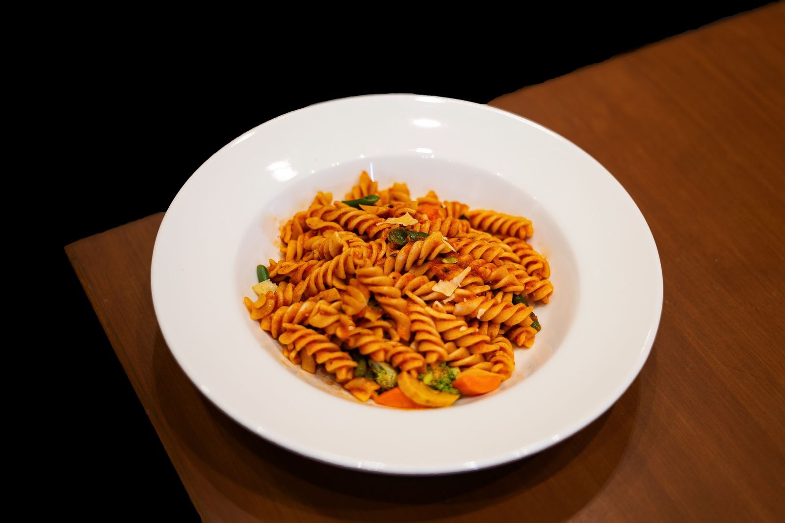 Plate of pasta in red sauce
