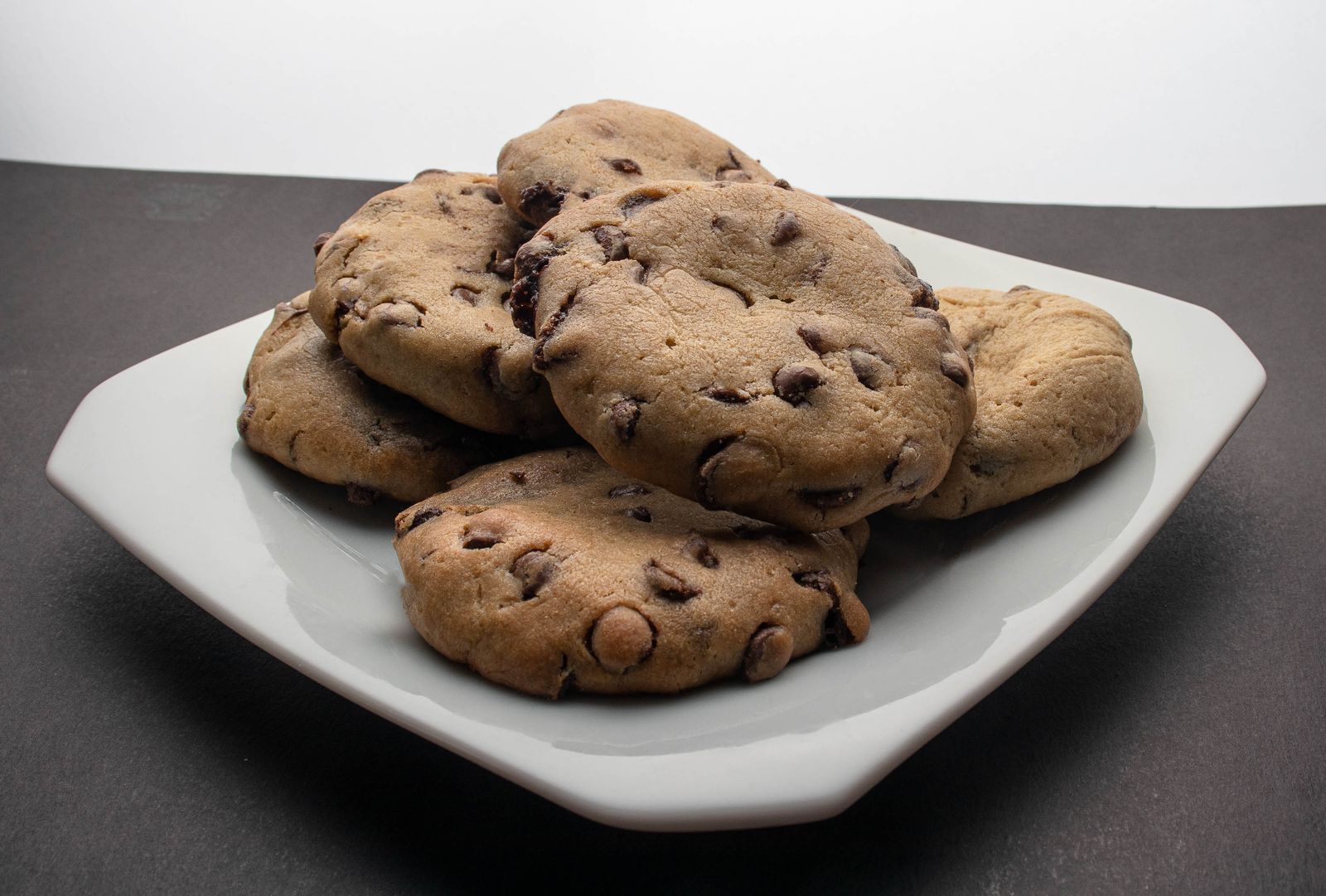 Oat chocolate chip cookies on a plate