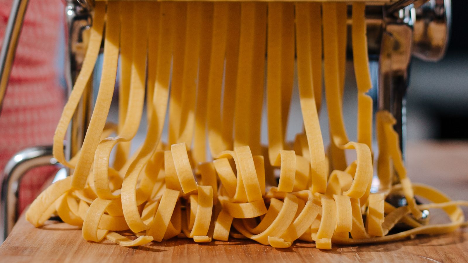 Fresh homemade egg pasta ribbons, made the Nara Smith from scratch way