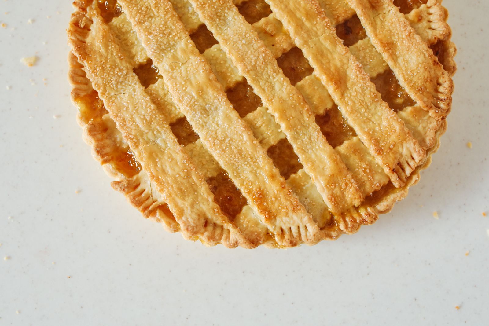 Golden lattice-top lemon custard pie