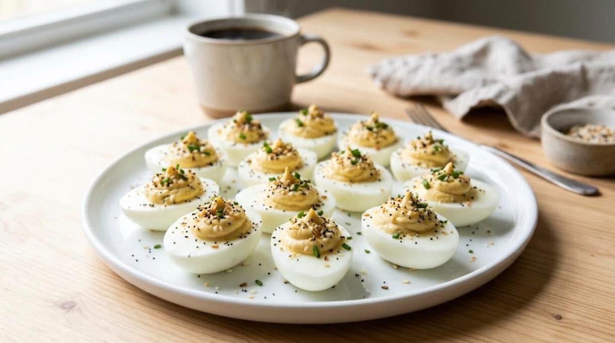 Party bites sprinkled with everything bagel seasoning