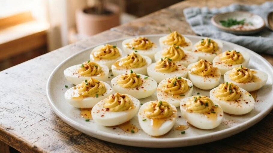 Party bites drizzled with hot honey and chili flakes