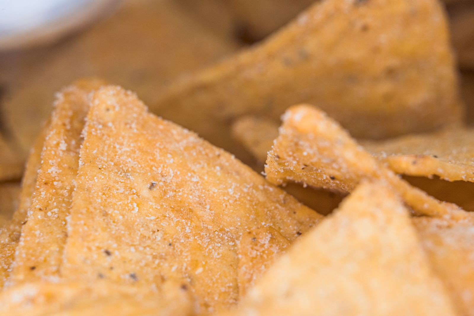 Crisp sugar dusted tortilla chips