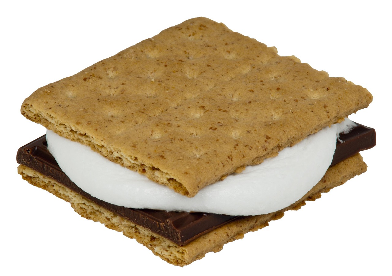 Graham cracker s'mores with toasted marshmallow