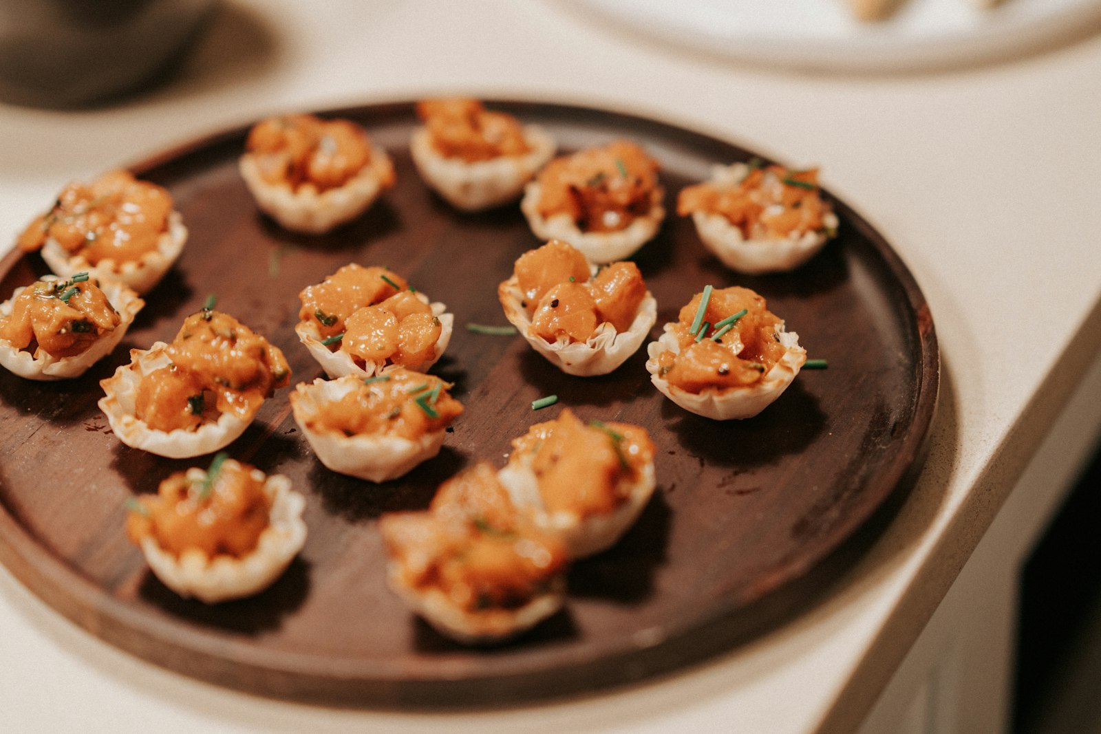 A platter of mini pastry cups