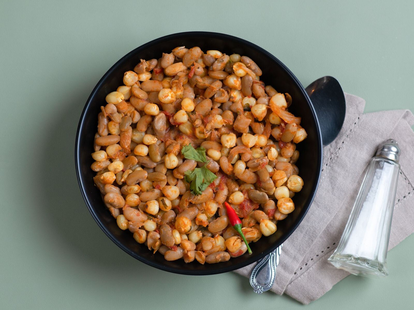 A pan of a saucy meatless potluck side