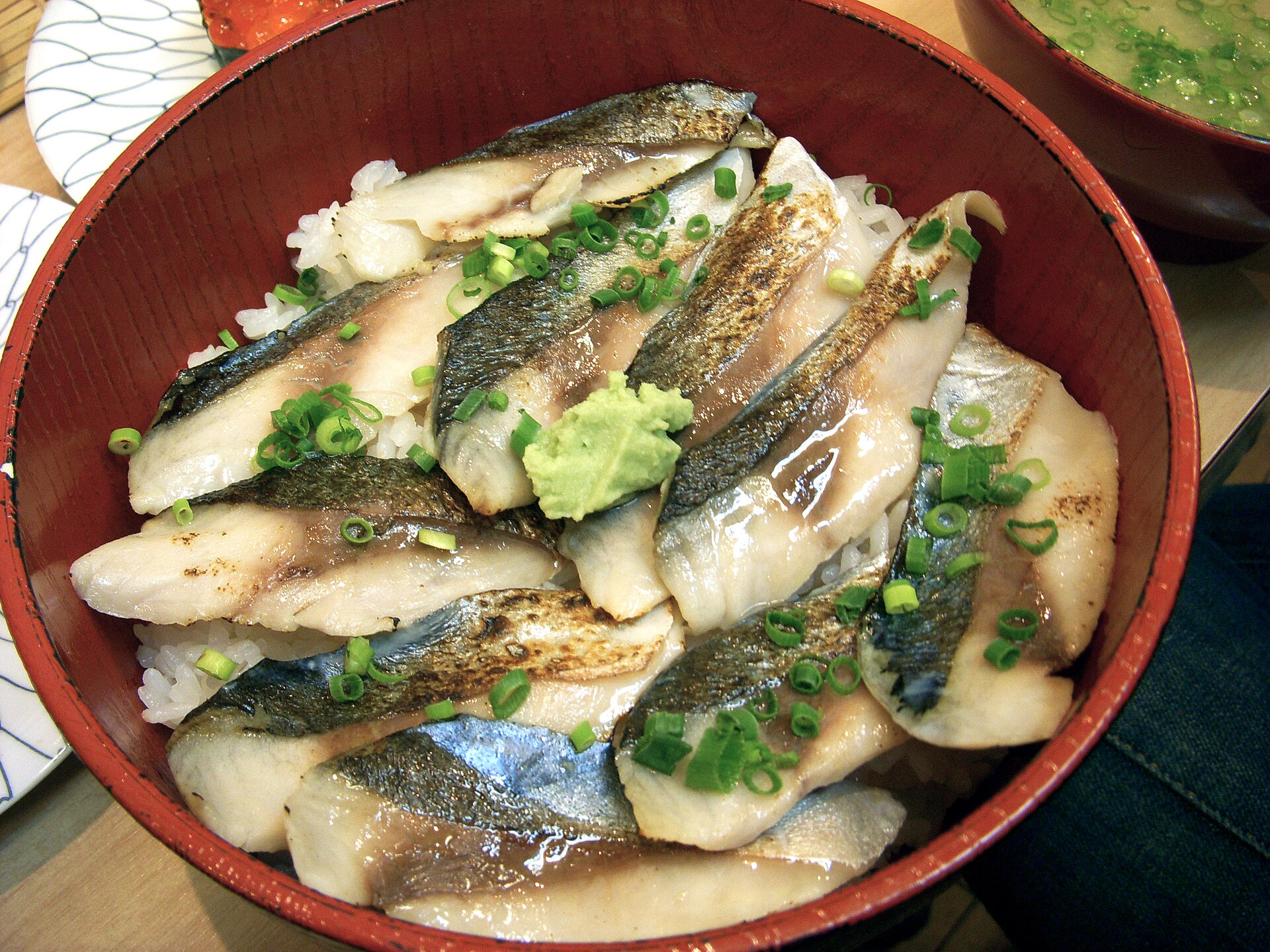 A Japanese mackerel rice bowl