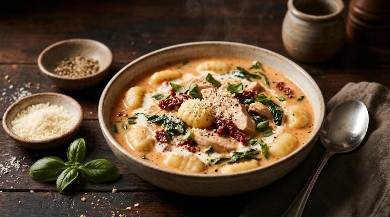 Viral soups: marry me gnocchi with sun-dried tomatoes and chicken