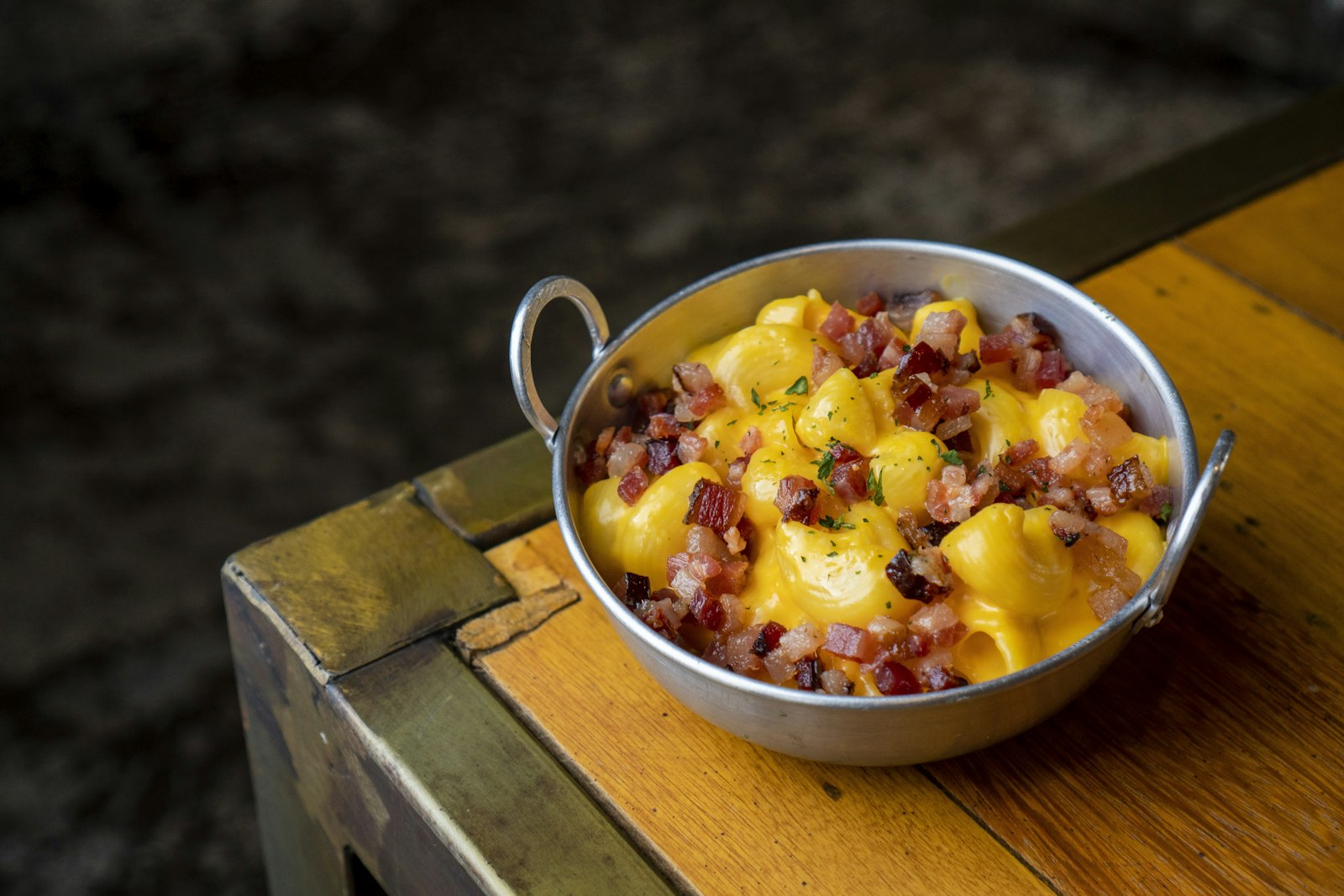 Loaded smashed potatoes with cheddar and bacon