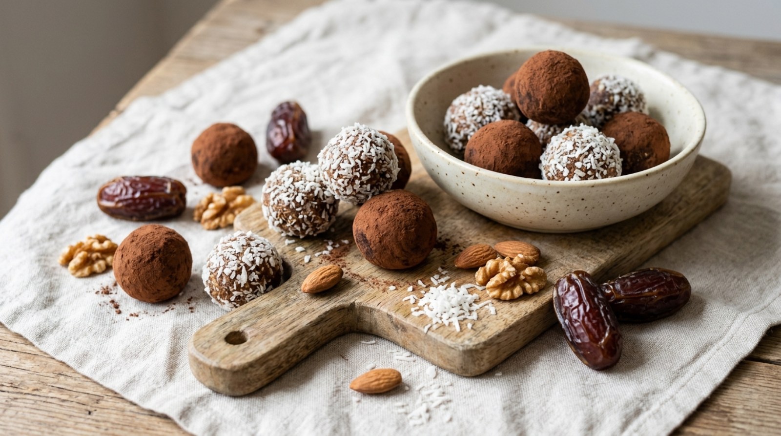 Date and nut energy bites, a granola bar swap with no added sugar