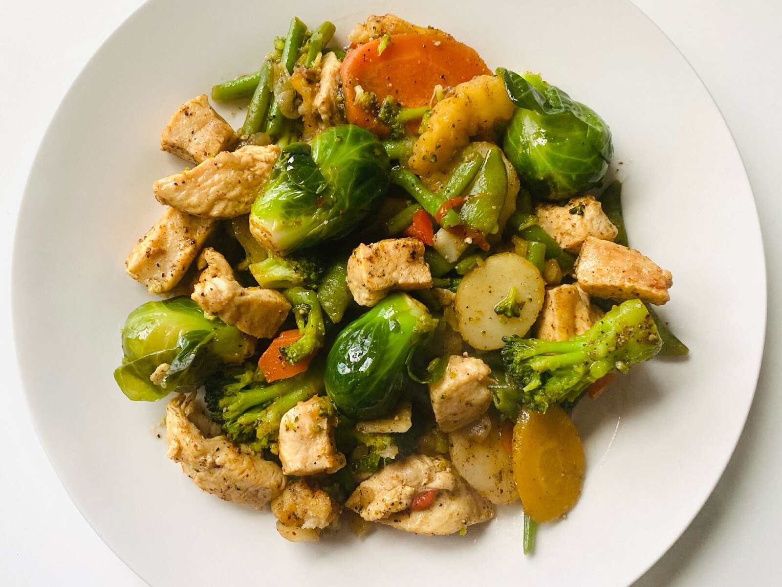 Chicken and broccoli stir fry with a homemade sauce, less added sugar than bottled