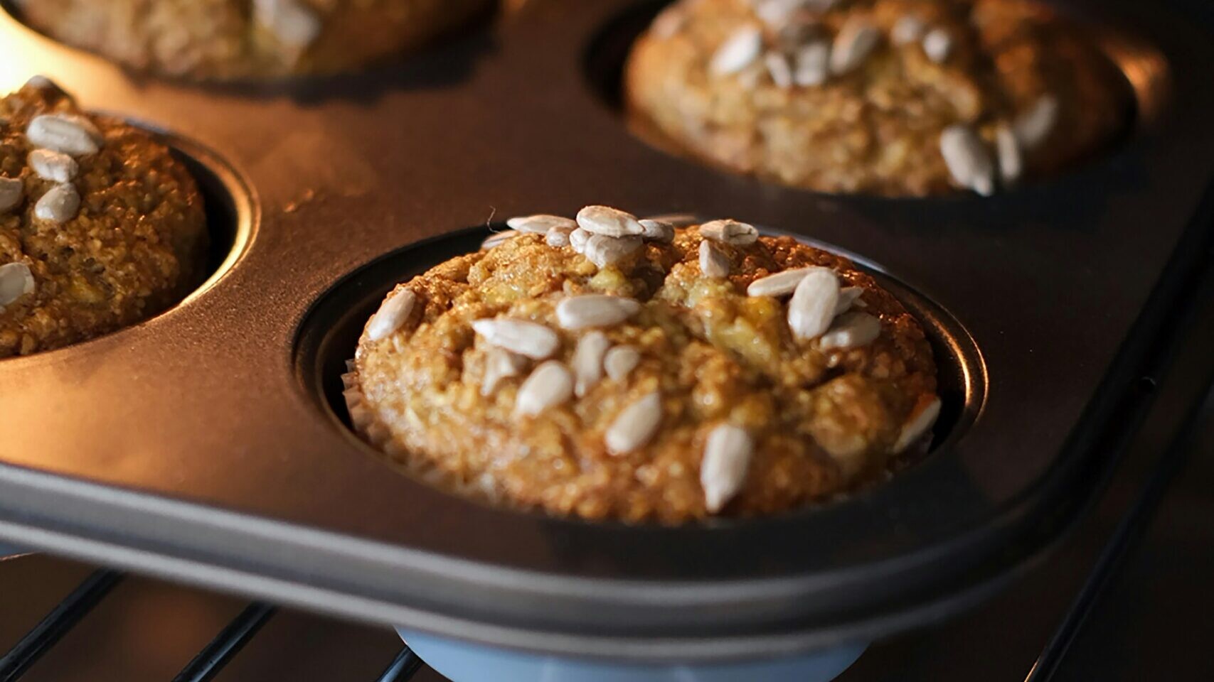 Pumpkin oatmeal cups baked in a muffin tin