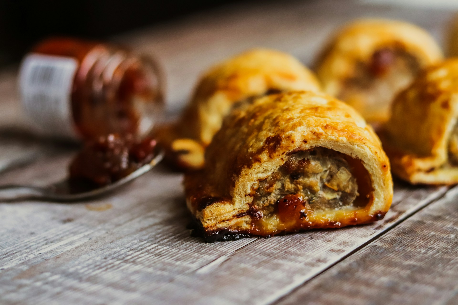 Christmas pinwheels: golden baked sausage pastry spirals