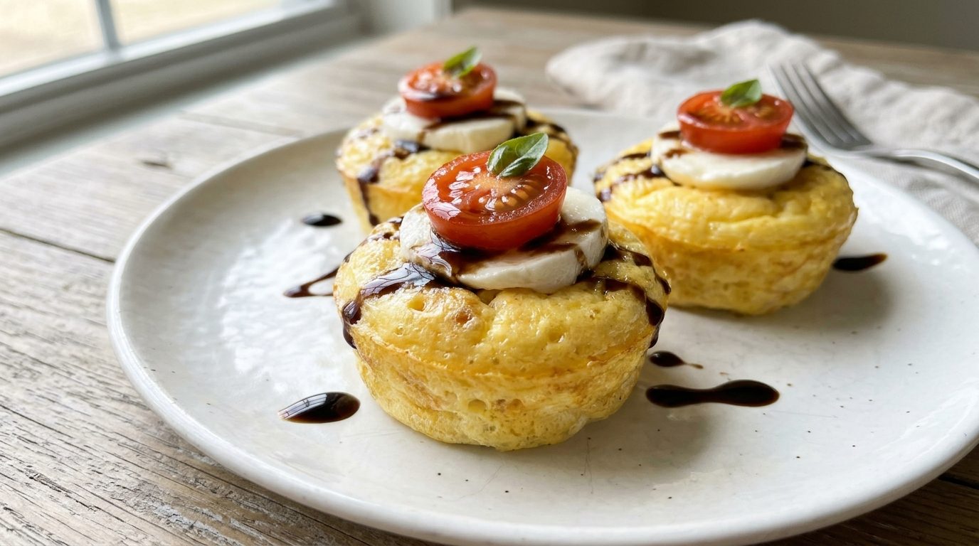 Caprese cups with mozzarella, tomato and basil