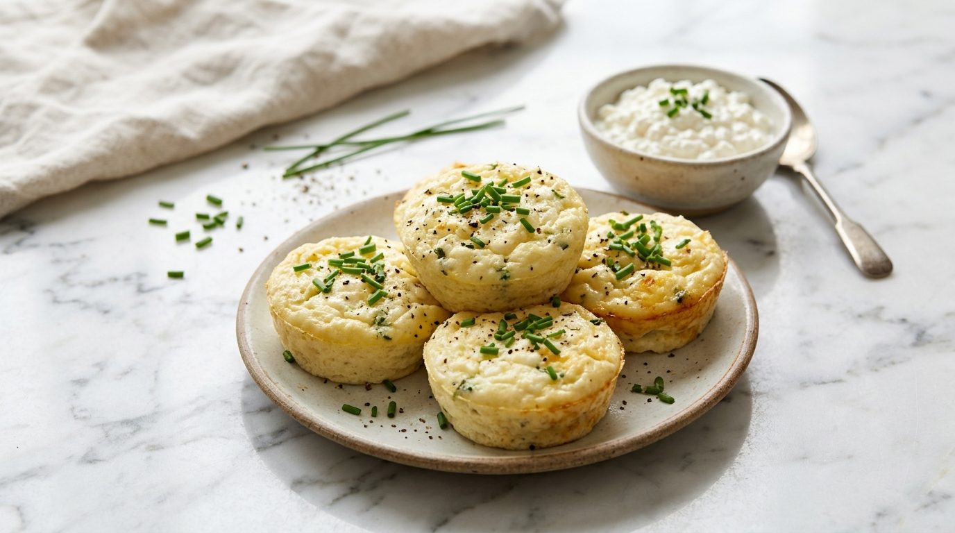 Cottage cheese and chive breakfast cups