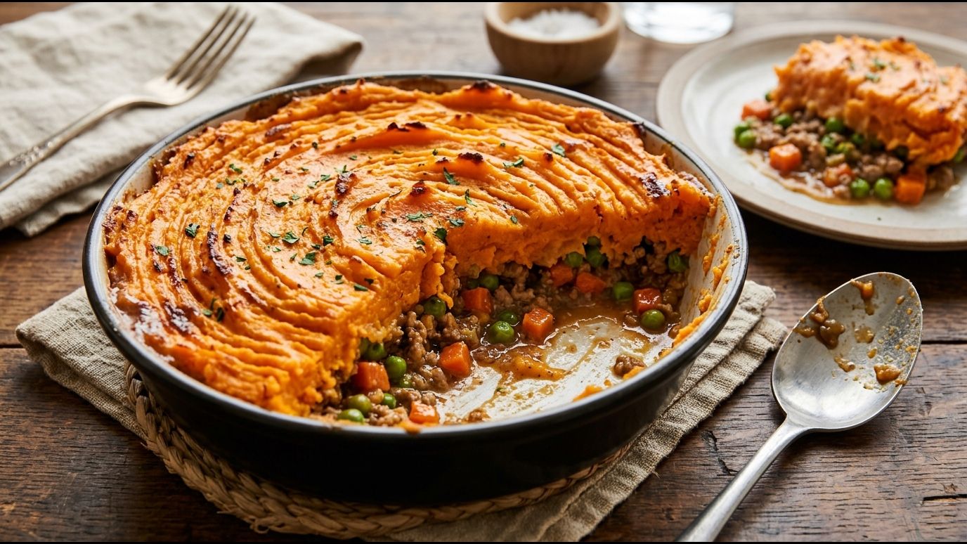 Freezer meals for new moms: shepherd's pie with a sweet potato topping