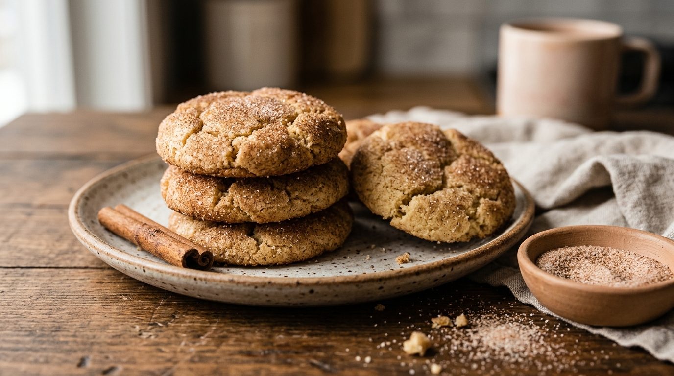 Keto Christmas cookies: almond flour snickerdoodles with cinnamon sugar