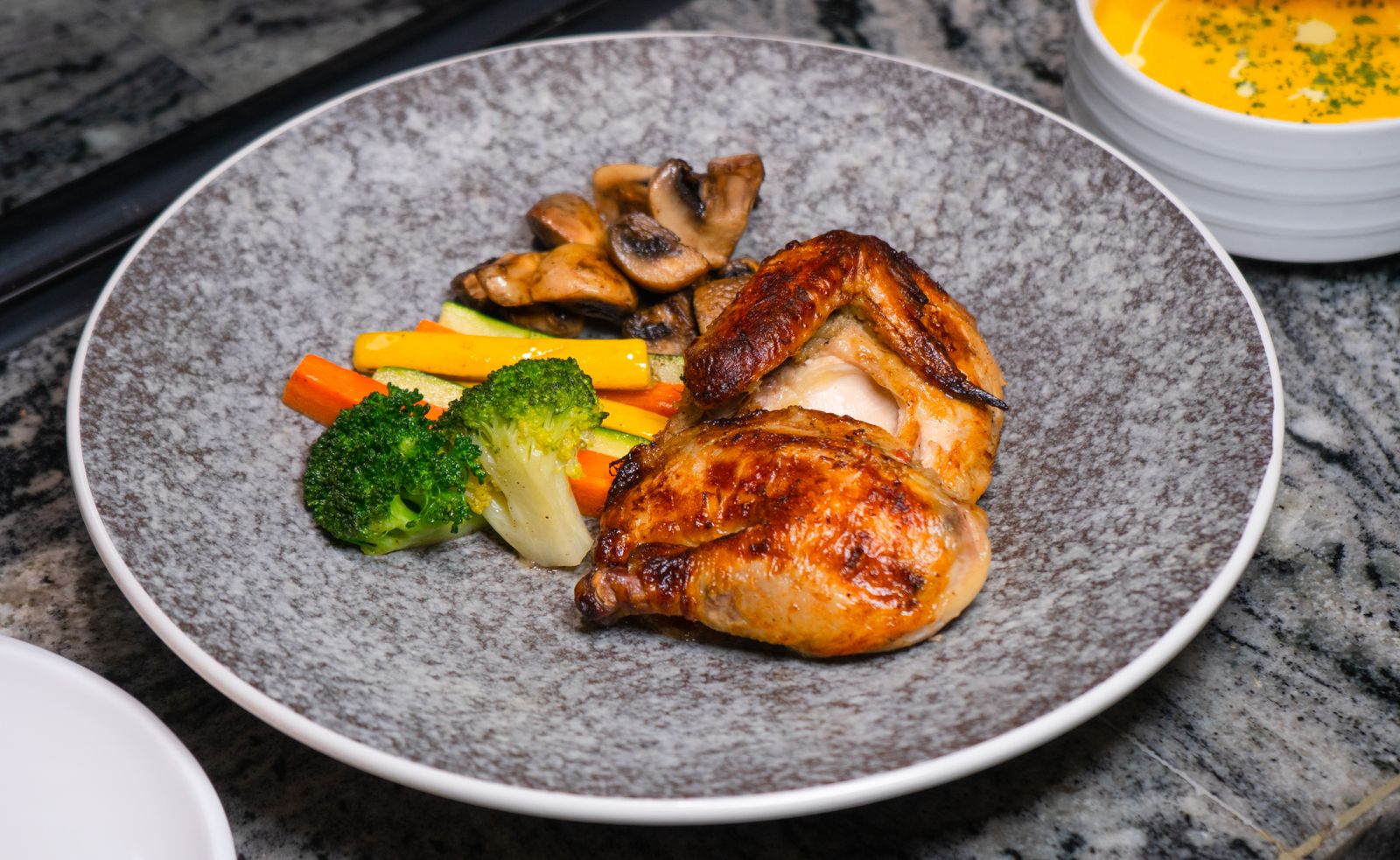 Home roasted chicken with vegetables, a simple swap for ultra-processed foods like deli meat
