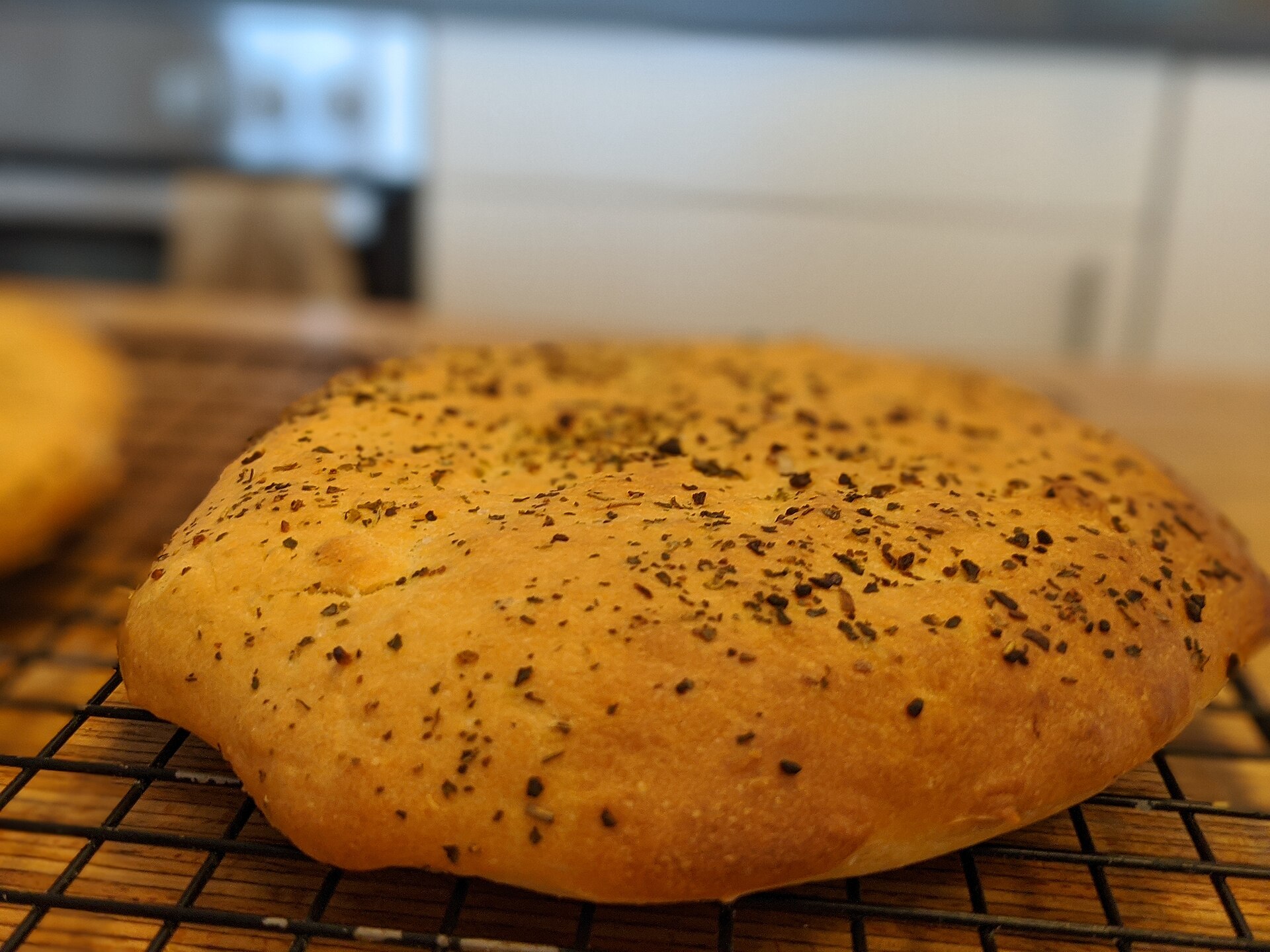 Greek yogurt recipes: golden homemade flatbread on a counter